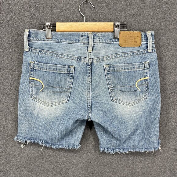 American Eagle Shorts Womens 6 Denim Hipster Frayed Hem Distressed Jean Shorts - Picture 10 of 14